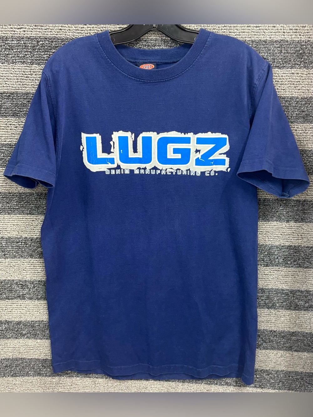 Vintage 90’s Lugz Denim Manufacturing Co. Blue Men’s T-Shirt Large Made in USA